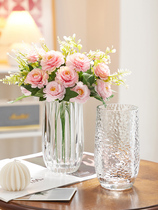 轻奢U型高品质加厚水晶玻璃花瓶透明水培插花瓶客厅餐桌装饰摆件