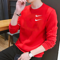 NIKE耐克红色卫衣双勾男装2021春季新款SWOOSH运动服套头衫DD5079