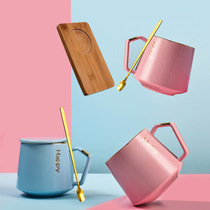 陶瓷马克杯创意ins北欧咖啡杯办公室花茶杯情侣水杯节日礼盒套装