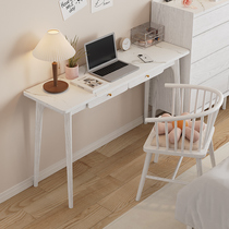 岩板书桌窄款40家用靠窗长条卧室窄型实木一米电脑桌白蜡木80cm宽