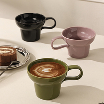 陶瓷女士精致咖啡杯杯子早餐杯马克杯简约高级感耐高温牛奶杯家用