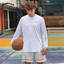 COURTMAN运动长袖t恤2024新款投篮服美式训练速干篮球健身跑步男