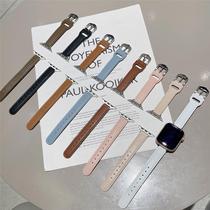 适用apple watch7苹果手表带iwatch6皮制表带个性潮时尚小蛮腰带