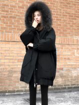 黑色羽绒服女装2023年冬季中长款韩版宽松显瘦大码加厚白鸭绒外套