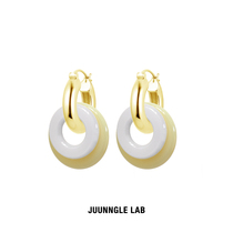 Juunngle lab耳环女春季镀金耳钉时尚气质原创小众设计感高级耳饰