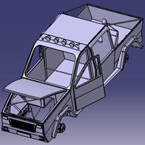 皮卡车汽车身双叉臂式独立悬挂架3D三维几何数模型车轮支架转向节