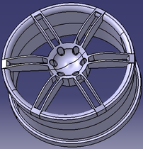 奥迪RS汽车轿车轮胎轮辋Catia含参三维几何数模型3D打印素材辐条