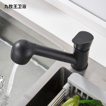 厨房龙头冷热水单孔水槽洗菜盆洗碗池水龙头内开窗抽拉式双模龙头