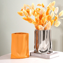 简约现代高端陶瓷花瓶莫兰迪插花客厅电视柜高级感装饰品餐桌摆件