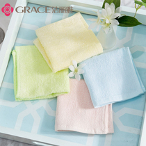 4条洁丽雅毛巾竹纤维小方巾儿童宝宝美容洗脸巾 家用正方形小毛巾
