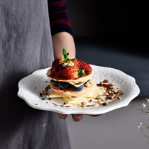 蕾丝盘子复古ins北欧风餐具 陶瓷家用甜品盘西餐牛排盘纯色饺子盘