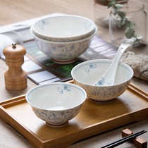 和彩日式餐具碗碟套装家用釉下彩饭碗面碗汤碗景德镇北欧陶瓷碗