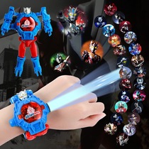 赛罗手表变身器玩具进化蜘蛛侠变形发光超人奥特曼投影手表儿童版