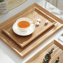 日式木托盘长方形平盘家用收纳盘木质餐盘茶盘果盘蛋糕甜品咖啡盘
