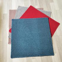 正方形化纤地毯家用简约纯色可手洗现代麻将桌布丙纶垫子蓝色咖色