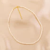 珍珠锁骨链项链天然女高级颈链淡水简约小众感小珠14k包金时尚短