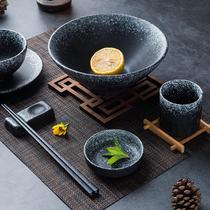 餐具一人食家用日式陶瓷碗筷盘子创意复古碟子吃饭碗盘子碗碟套装