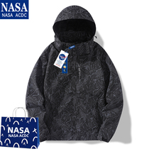 NASA联名春秋季男女同款迷彩户外冲锋衣情侣装时尚百搭休闲外套潮