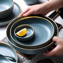 北欧餐具盘子菜盘家用陶瓷轻奢餐盘碗组合套装2023新款