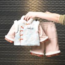 婴儿唐装冬季女宝宝拜年服男孩过年喜庆衣服套装新年主题服装儿童