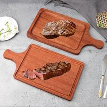 沙比利木质牛排板实木托盘西餐餐盘牛扒盘披萨板长方形牛排盘砧板
