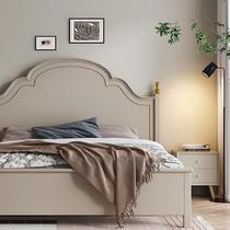新款的灰色床美式轻奢床现代简约主卧2米x2米大床实木双人高档主