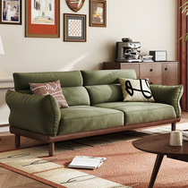 北欧实木沙发日式复古布艺小户型沙发简约现代三人位白蜡木家具