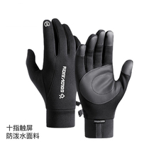 冬季骑行手套男士保暖户外运动防风防水加绒电动车触屏手套DB22
