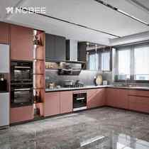 诺贝尼整体橱柜定制现代莫兰迪厨柜厨房装修灶台柜家用石英石台面