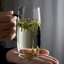 玻璃茶杯主人杯耐热玻璃绿茶杯网红泡茶杯家用办公室喝茶杯子带把