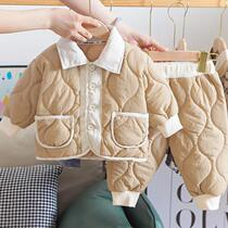 婴儿衣服冬季潮款可爱保暖棉衣套装一岁六7七8九个月男女宝宝冬装