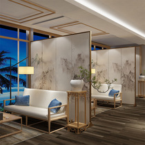 新中式实木屏风酒店大堂客厅餐厅办公室移动折叠客厅家具屏风类家