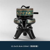 陶瓷懒人功夫茶具套装家用单个旋转石磨自动泡茶壶玻璃冲茶器茶杯
