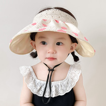 宝宝帽子夏季空顶遮阳帽可爱婴儿大帽檐防晒帽女童孩一岁凉帽儿童