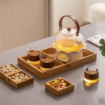 温茶玻璃茶具套装家用下午茶花茶壶水果茶具蜡烛台煮茶炉温茶茶壶