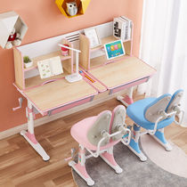 双人写字桌儿童双人学习桌小学生书桌可升降桌子实木写字桌家用l1