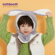 宝宝帽子秋冬季儿童围巾一体加绒婴儿女童男孩可爱超萌护耳幼儿帽