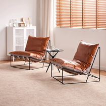 单人沙发椅设计师款简约时尚铁艺简现代小户型阳台客厅卧室沙发椅