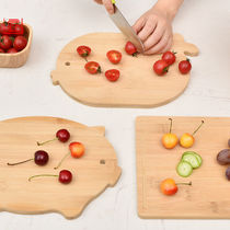 家用多功能砧板卡通创意两用实心竹菜板双面水果熟食分类案板定制