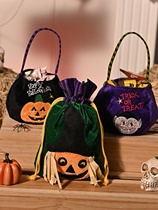 万圣节南瓜糖果袋装饰手提袋幼儿园儿童糖果场景布置礼物袋布袋子