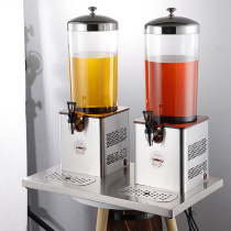 不锈钢果汁鼎商用透明自助餐双头果汁机饮料机电子加热电制冷单头