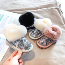 英国Next Road女宝宝棉鞋冬季婴儿学步鞋1-2岁3软底毛靴小童鞋子