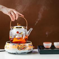 玻璃提梁壶白茶蒸煮双用煮茶器家用耐高温泡茶壶煮茶电陶炉烧水壶