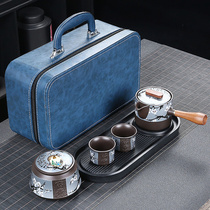 紫砂旅行茶具套装 便携式泡茶器家用户外露营旅游茶壶茶杯礼盒装