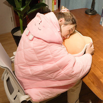 冬季加厚抱枕被子两用二合一折叠汽车载枕头被办公室午睡毯子靠枕