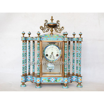 景泰蓝机械纯铜座钟欧式家居掐丝铜胎古典报时台钟样板间壁炉立钟