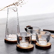 日式清酒壶套装玻璃黄酒温酒器烫酒壶家用一两白酒杯咖啡锤纹酒具