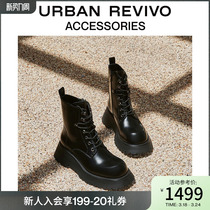 URBAN REVIVO2023新款男士时髦高街经典百搭马丁靴UAMS30007
