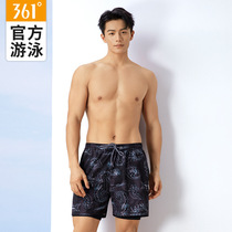 361男士游泳裤五分裤双层防尴尬沙滩裤男士速干专业运动游泳装备