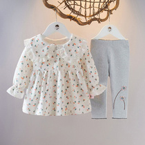 2023春季新款女童装女宝宝纯棉长袖两件套装1-2-3岁春装0婴儿衣服